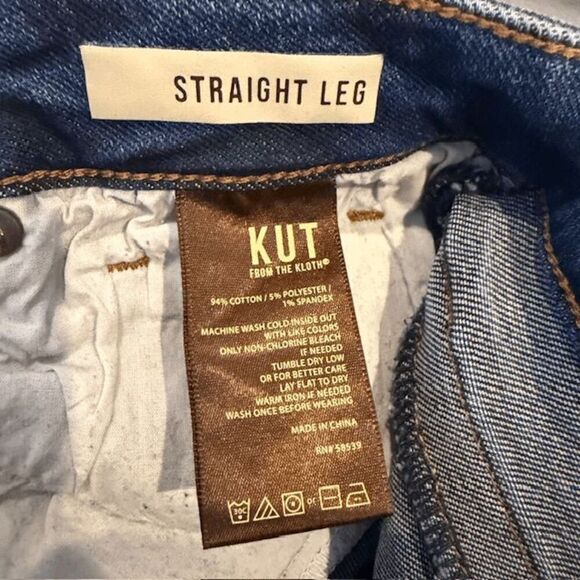Kut from the Kloth Stevie Straight Leg Medium Whisker Wash Size 8 - Picture 8 of 15